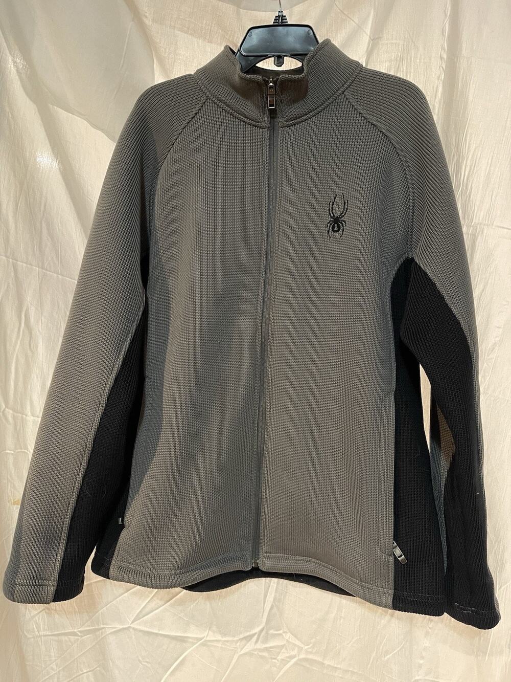 SPYDER Core Full Zip Jacket Sweater Men’s Large Heavyweight Black/Gray Lined